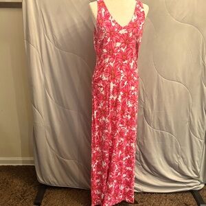 INC International Concepts Pink and White Floral Maxi Dress L